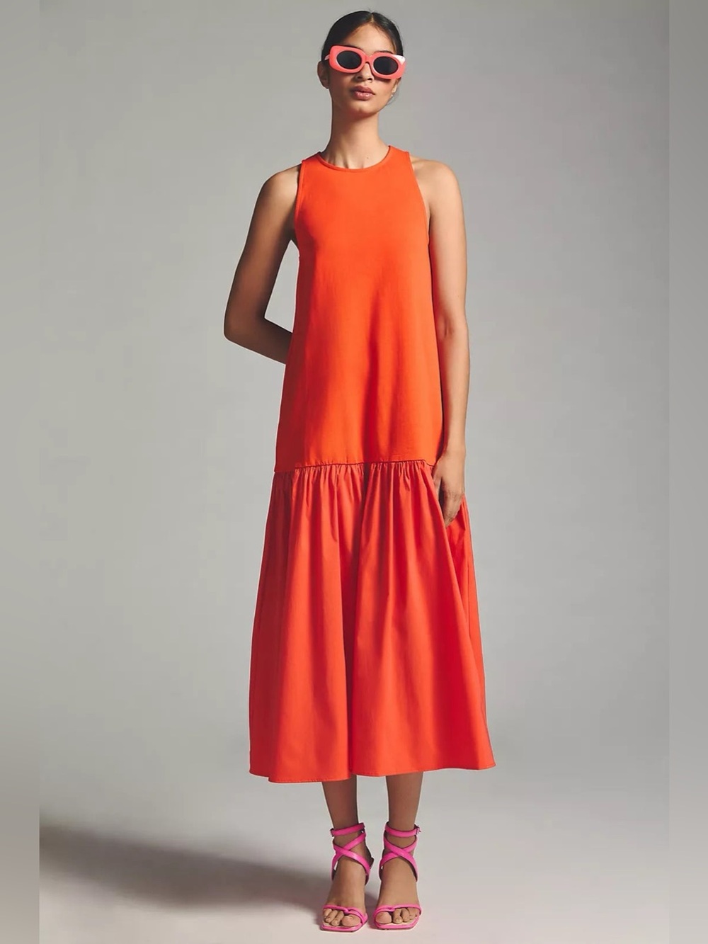 Anthropologie Maeve Sleeveless Flounced Dress